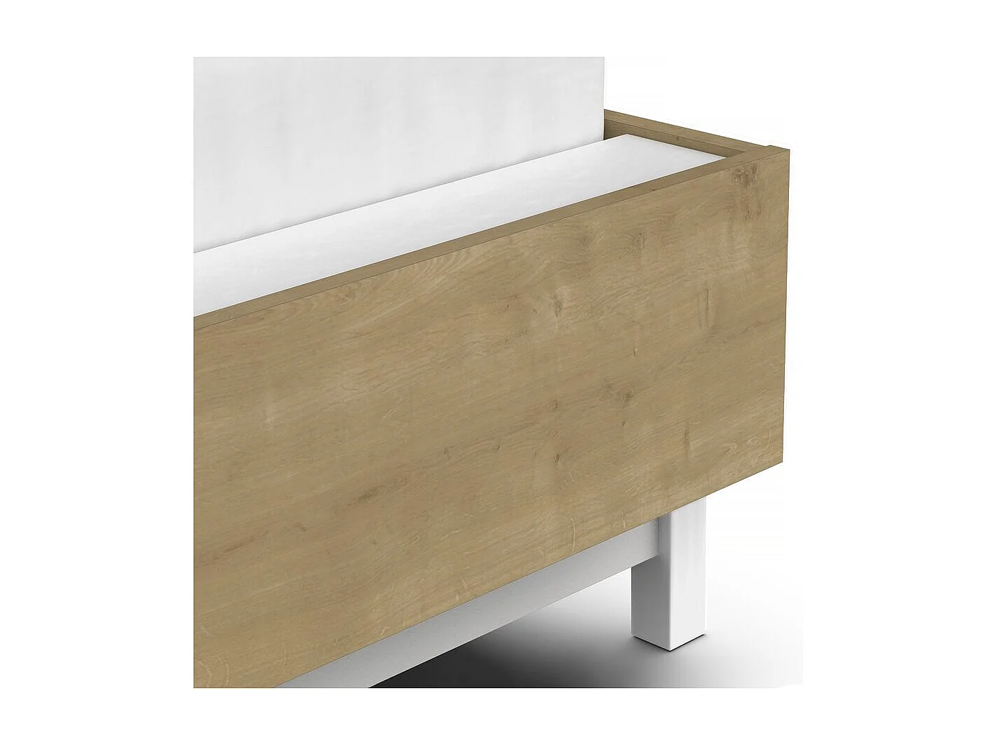 Lit Double "Craft" extractible - Bois - 140 x 200 cm - Marron