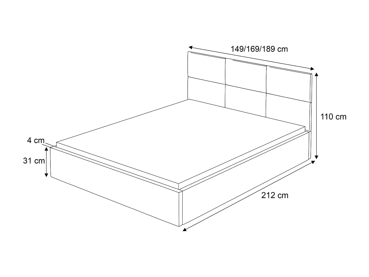 Lit coffre - 180x200 cm - en tissu velours vert foncé - NESTIO