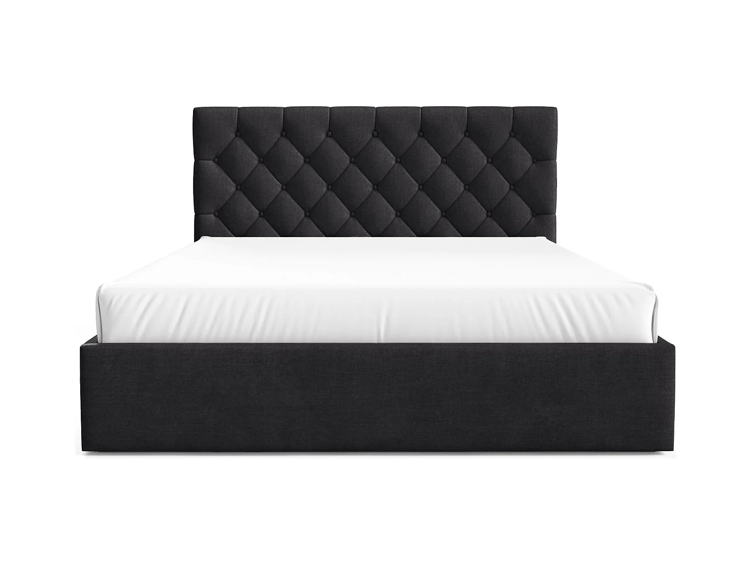 Gestoffeerd bed 180x200 cm - met opbergruimte - in grafietgrijs fluweel - AUREVIA