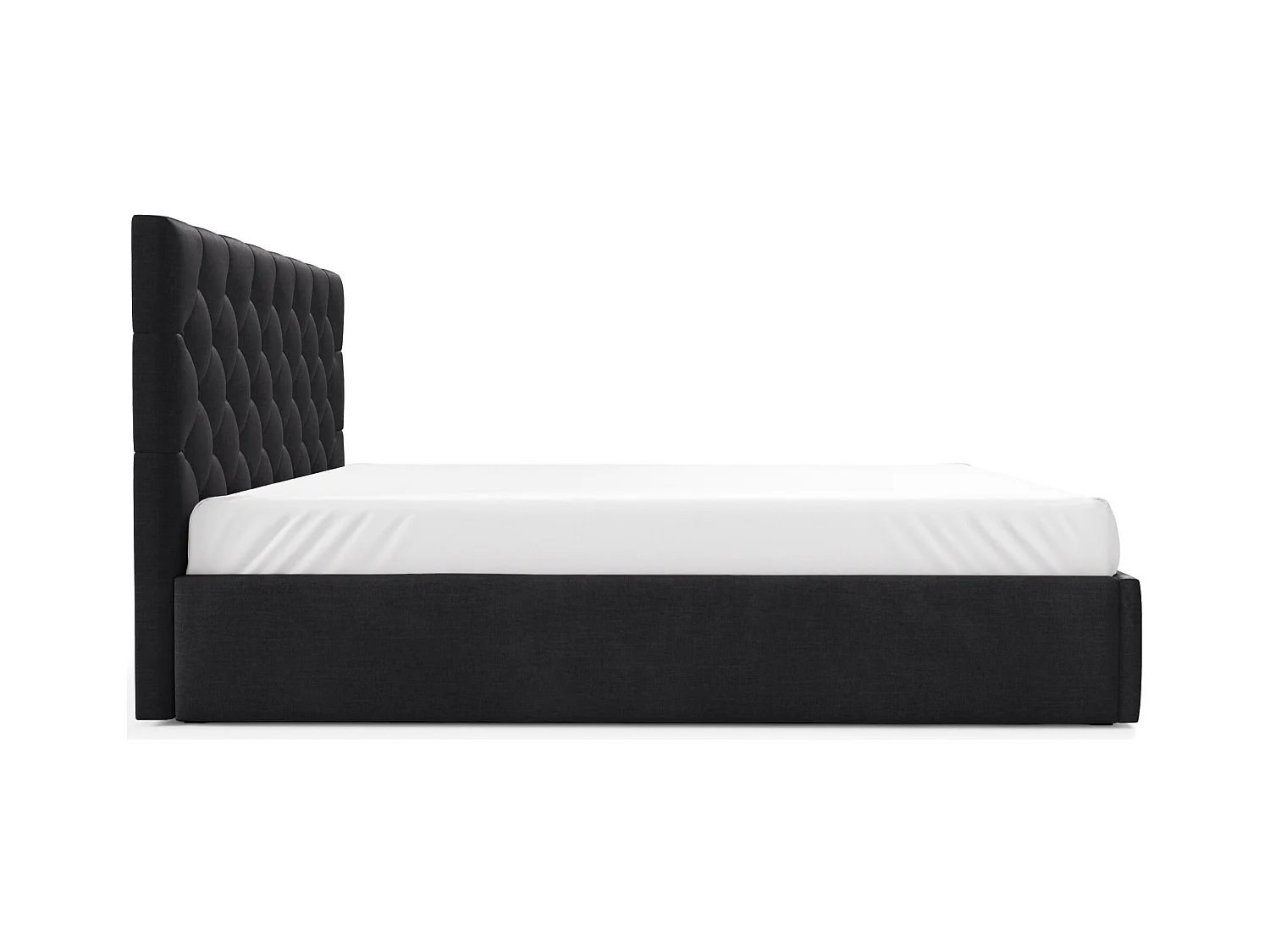 Gestoffeerd bed 180x200 cm - met opbergruimte - in grafietgrijs fluweel - AUREVIA