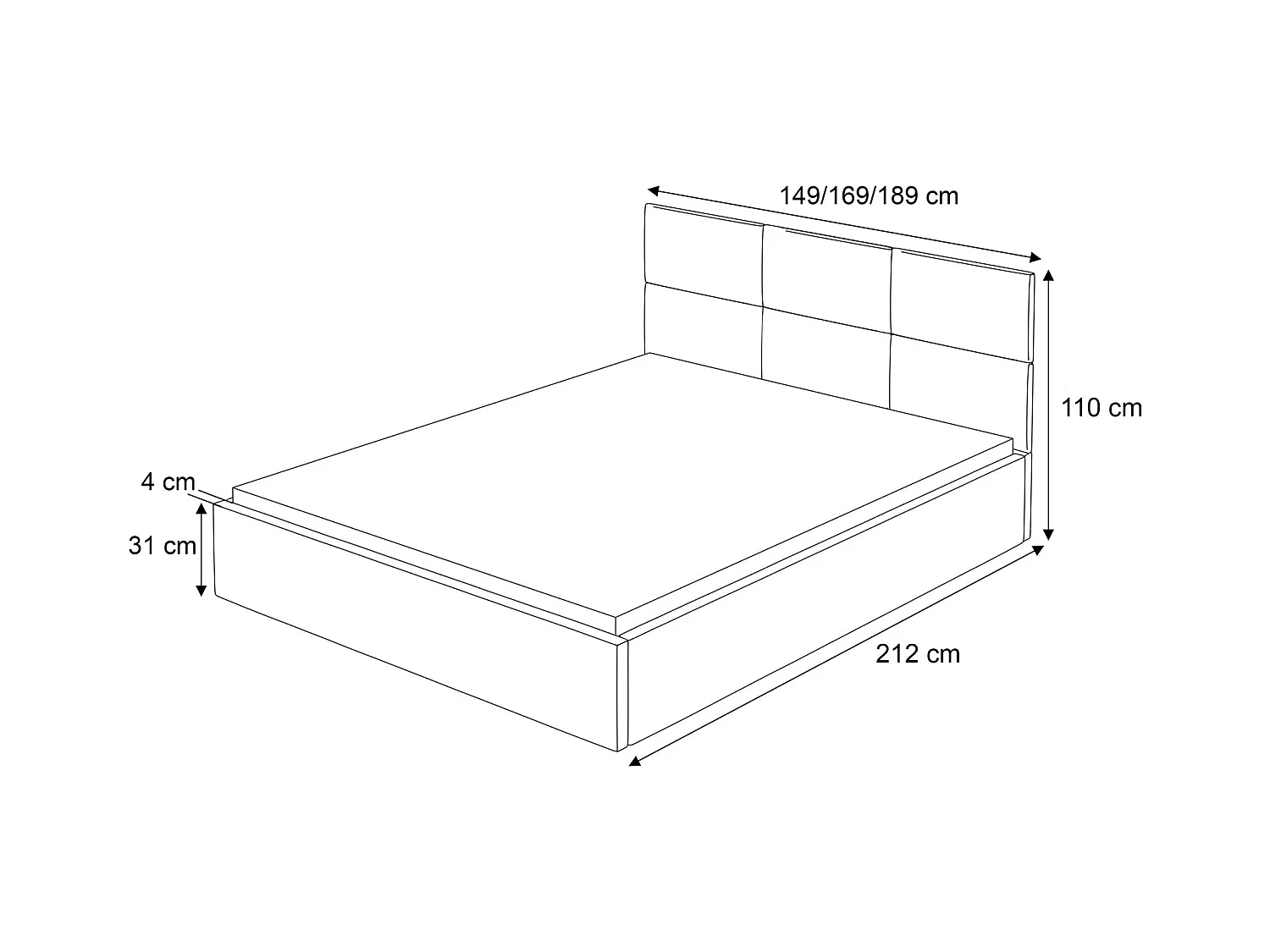 Lit coffre - 140x200 cm - en tissu velours vert foncé - NESTIO