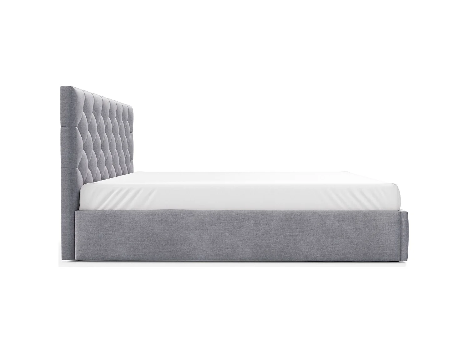 Gestoffeerd bed 160x200 cm - met opbergruimte - in lichtgrijs fluweel - AUREVIA