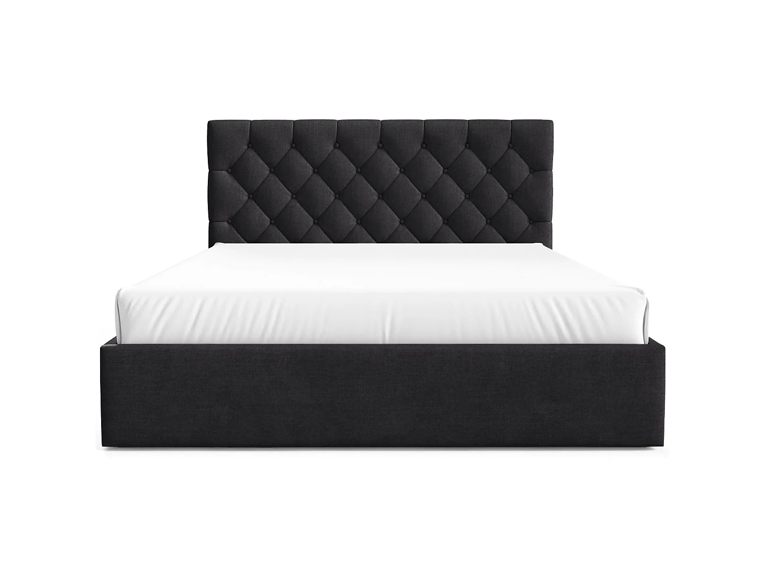 Gestoffeerd bed 160x200 cm - met opbergruimte - in grafietgrijs fluweel - AUREVIA