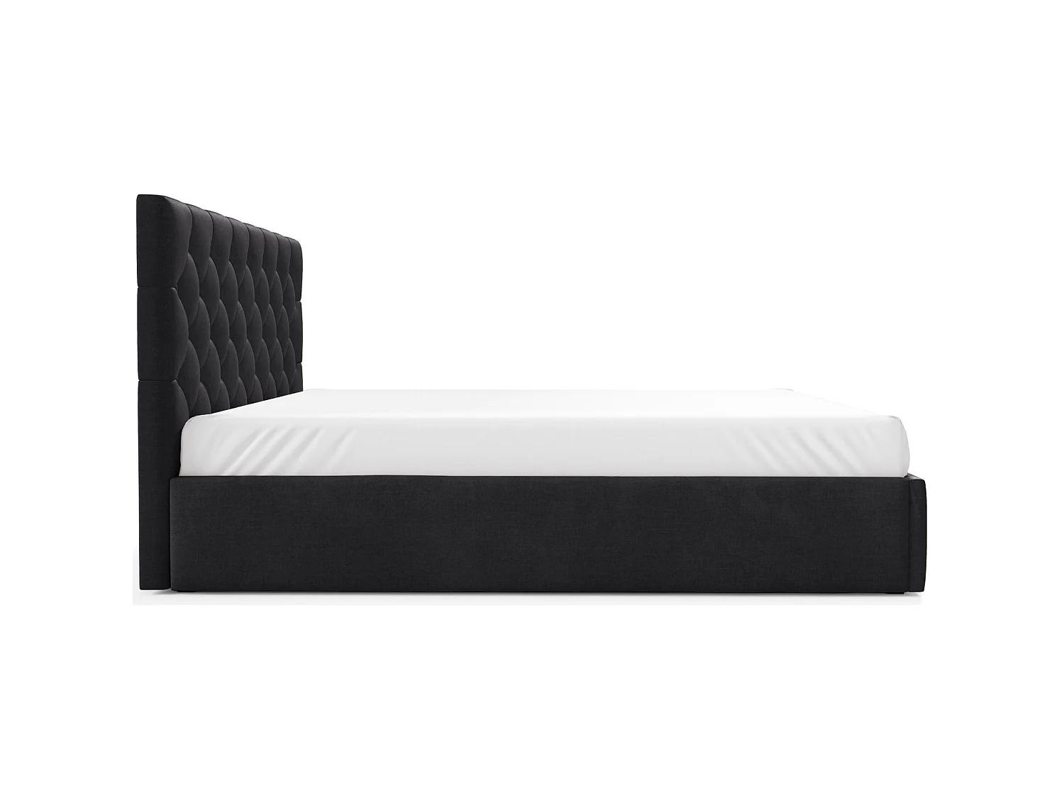 Gestoffeerd bed 160x200 cm - met opbergruimte - in grafietgrijs fluweel - AUREVIA