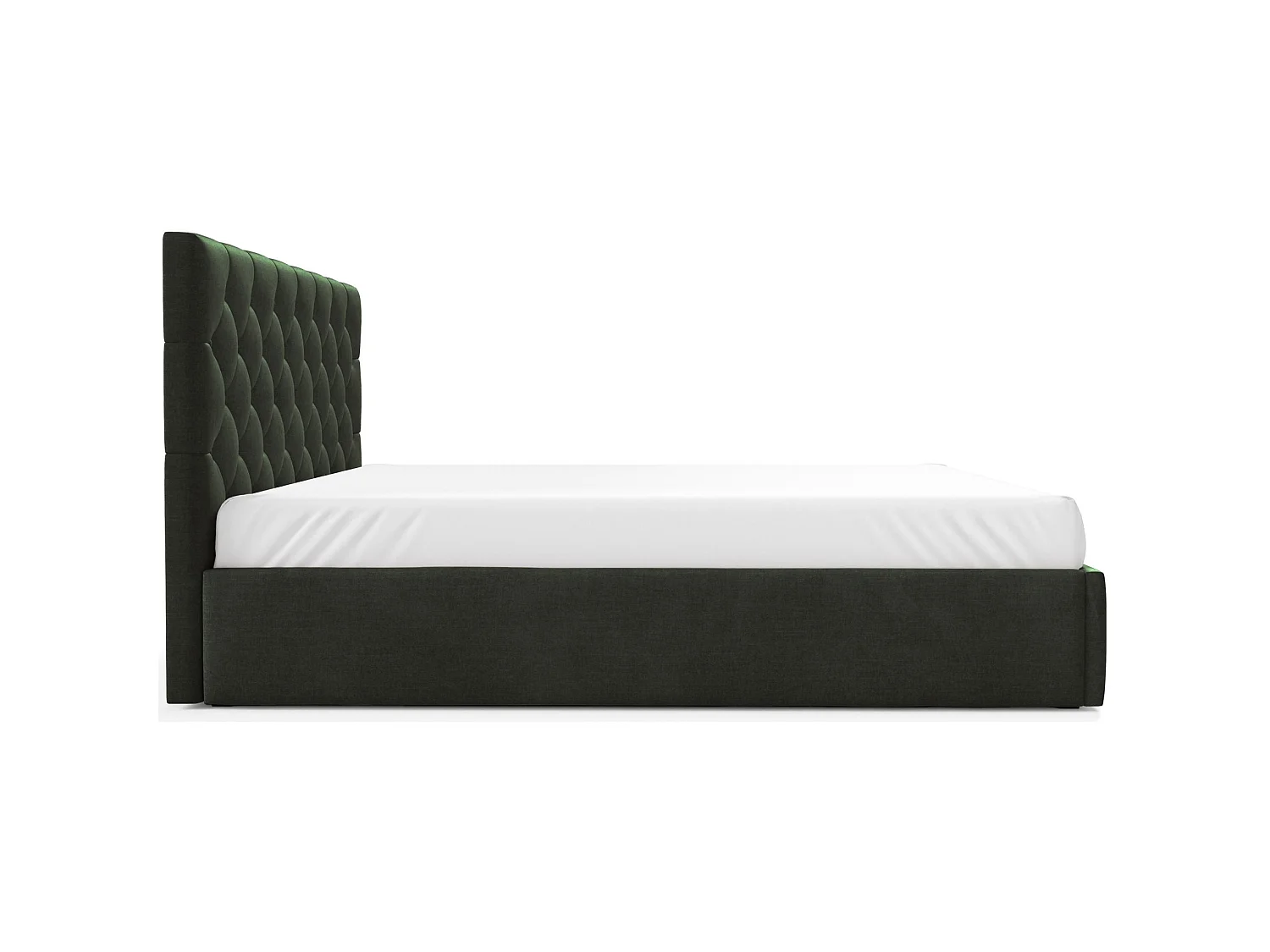 Gestoffeerd bed 180x200 cm - met opbergruimte - in donkergroen fluweel - AUREVIA