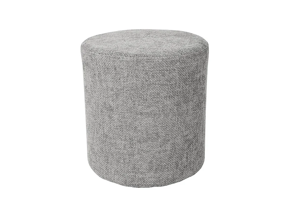 Pouf / Repose-pieds rond D. 32 cm en tissu maille gris clair – JOEL