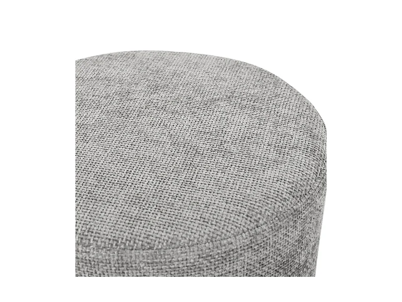 Pouf / Repose-pieds rond D. 32 cm en tissu maille gris clair – JOEL