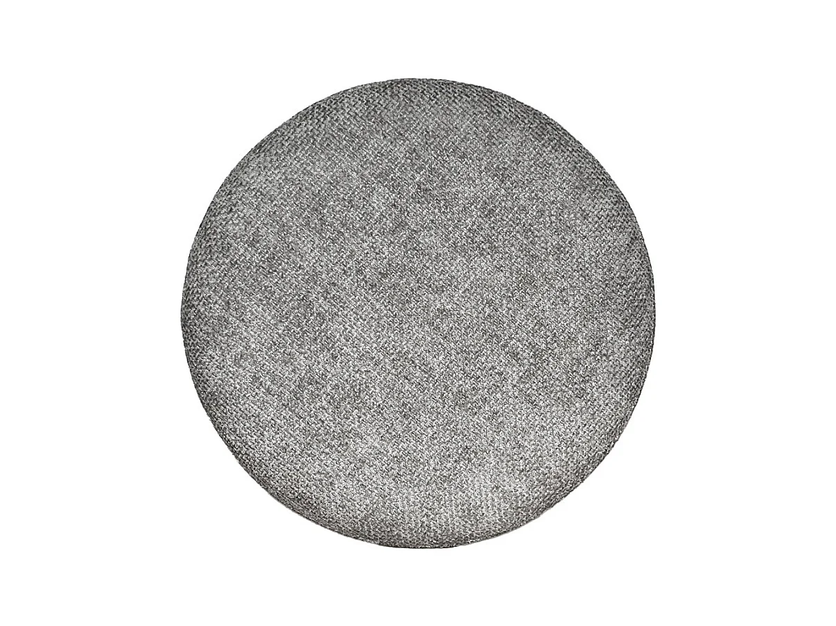 Pouf / Repose-pieds rond D. 32 cm en tissu maille gris clair – JOEL