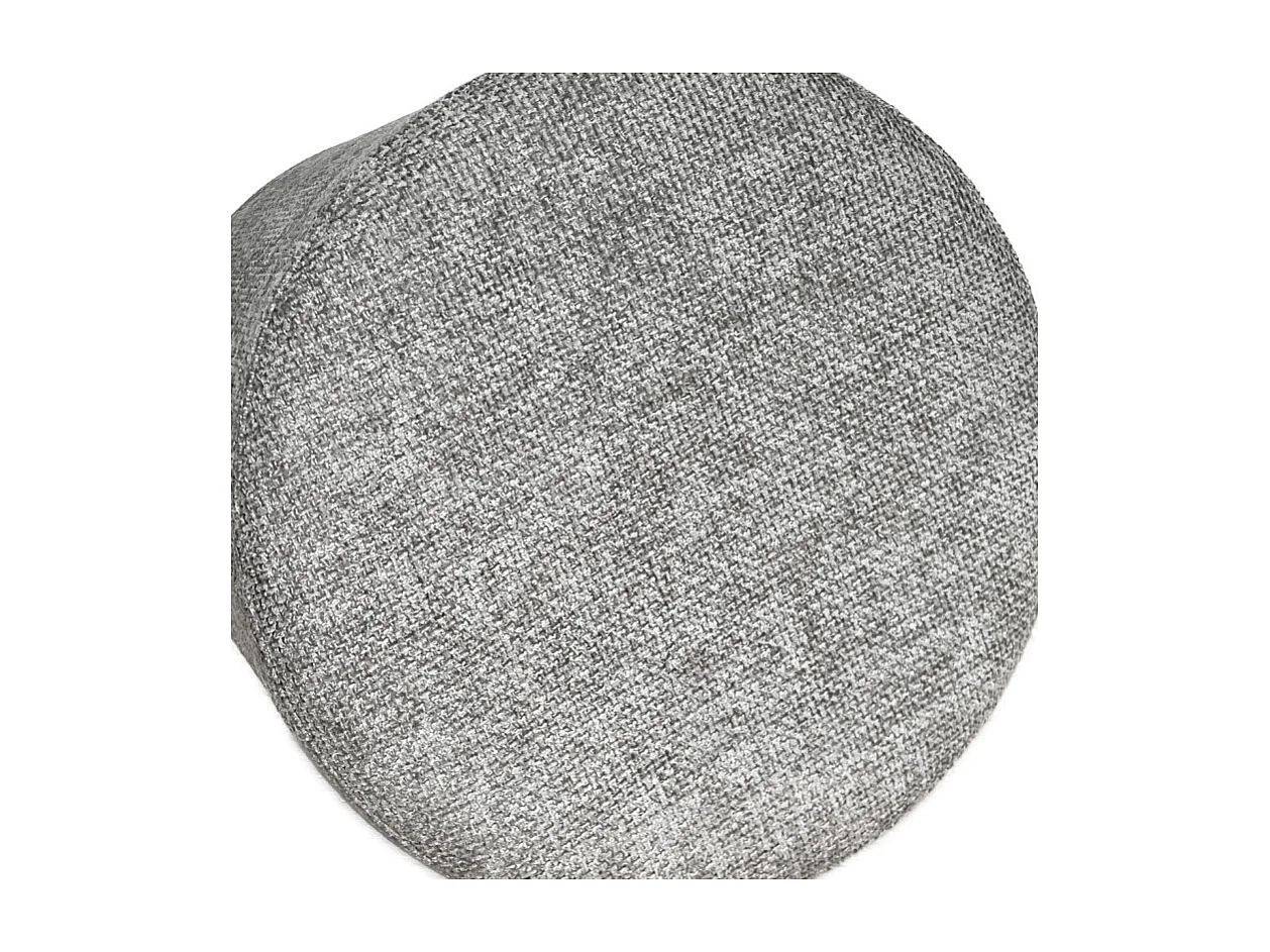 Pouf / Repose-pieds rond D. 32 cm en tissu maille gris clair – JOEL