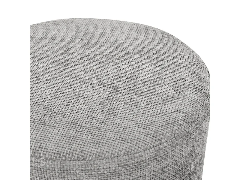 Pouf / Repose-pieds rond D. 32 cm en tissu maille gris clair – JOEL