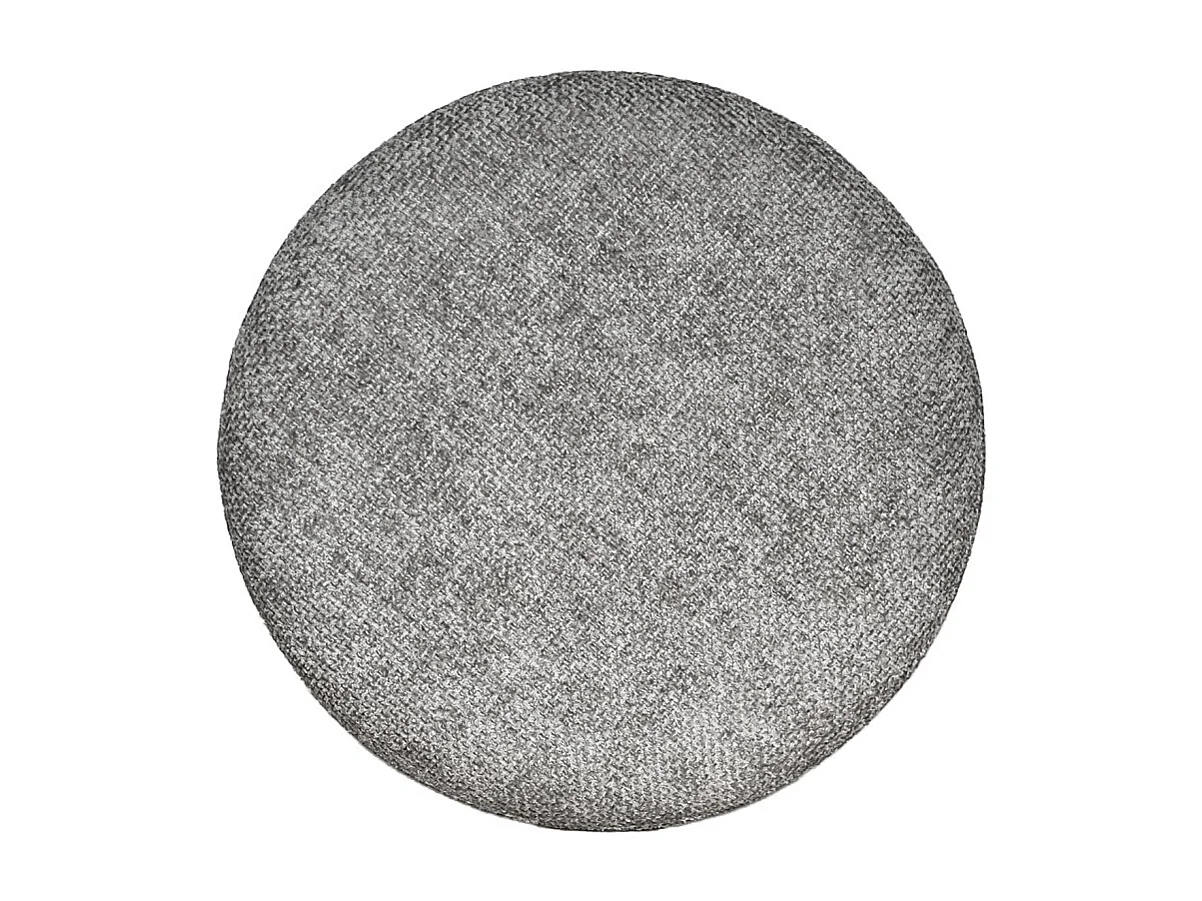 Pouf / Repose-pieds rond D. 32 cm en tissu maille gris clair – JOEL