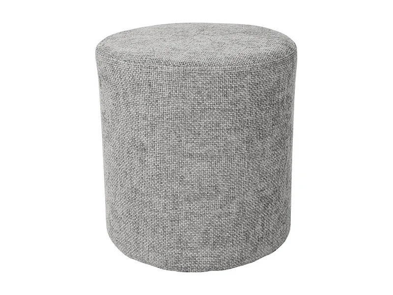 Pouf / Repose-pieds rond D. 32 cm en tissu maille gris clair – JOEL