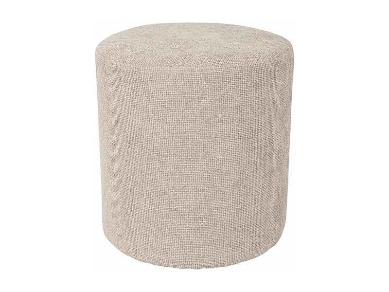 Pouf / Repose-pieds rond D. 32 cm en tissu maille taupe – JOEL