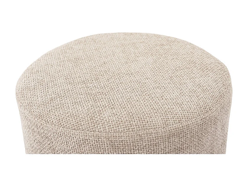 Pouf / Repose-pieds rond D. 32 cm en tissu maille taupe – JOEL
