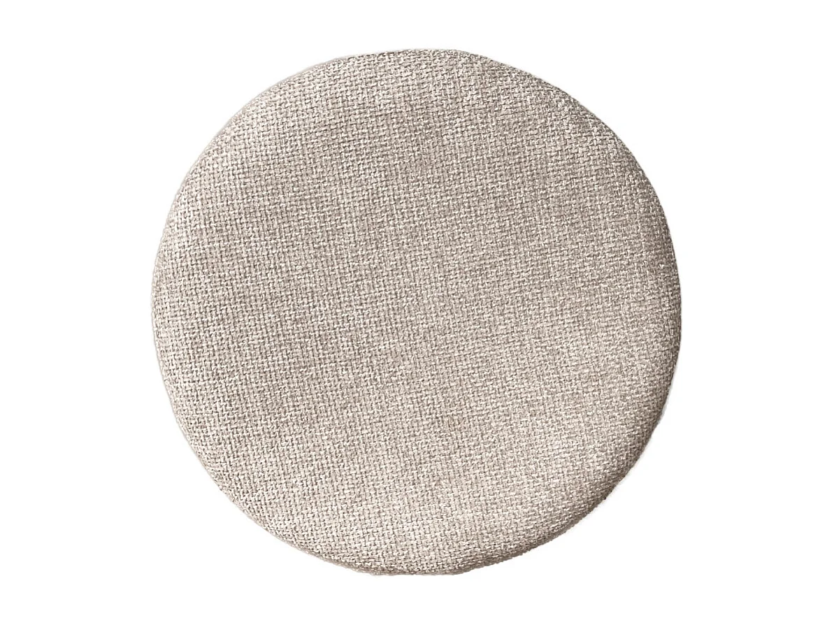 Pouf / Repose-pieds rond D. 32 cm en tissu maille taupe – JOEL