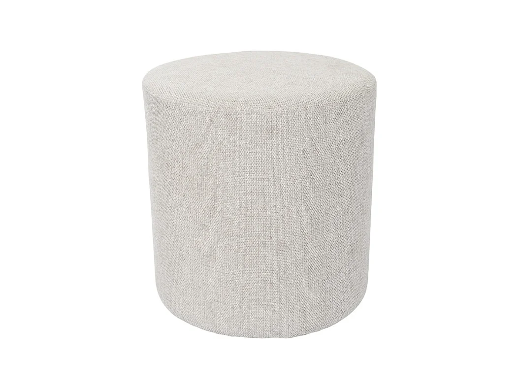 Pouf / Repose-pieds rond D. 32 cm en tissu maille écru – JOEL