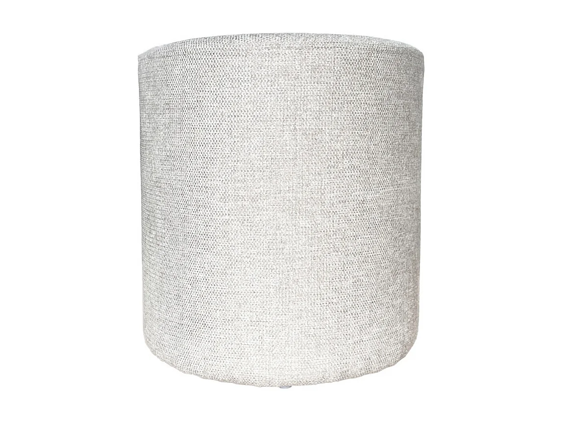 Pouf / Repose-pieds rond D. 32 cm en tissu maille écru – JOEL