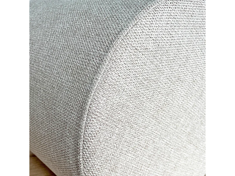 Pouf / Repose-pieds rond D. 32 cm en tissu maille écru – JOEL