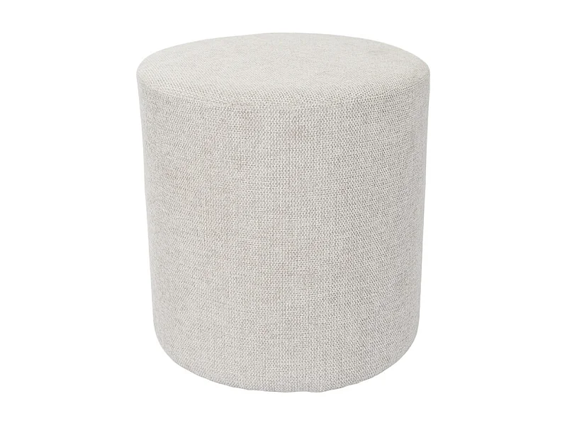 Pouf / Repose-pieds rond D. 32 cm en tissu maille écru – JOEL