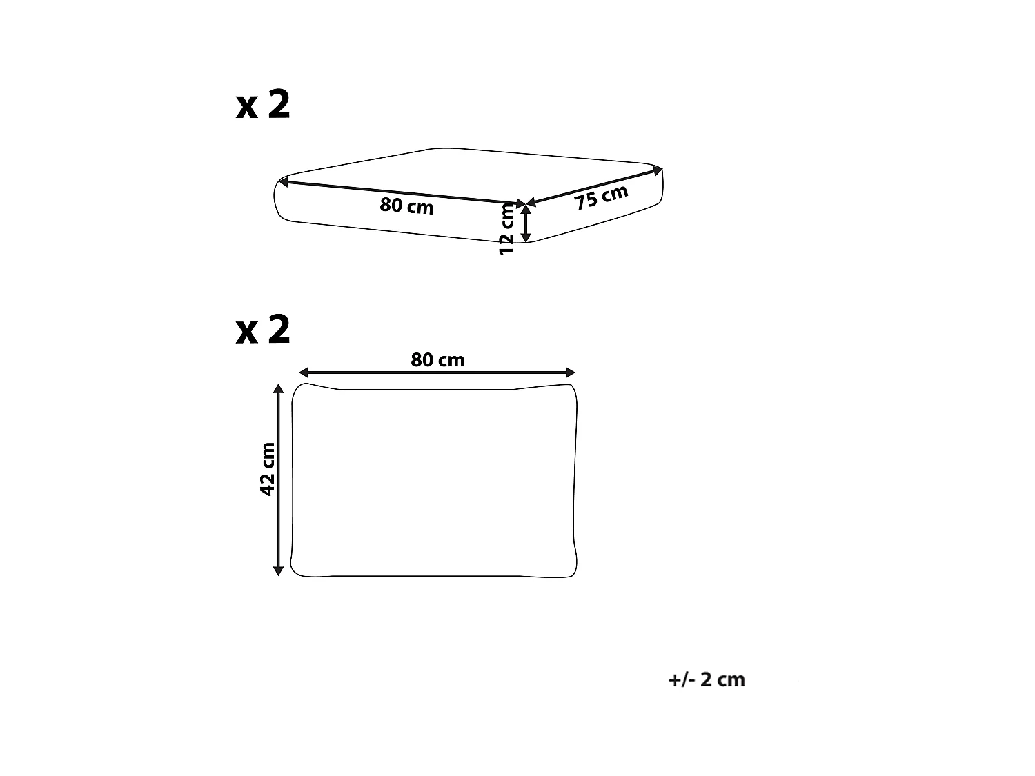 Ensemble de housses de coussins d'extérieur ARDEA Blanc