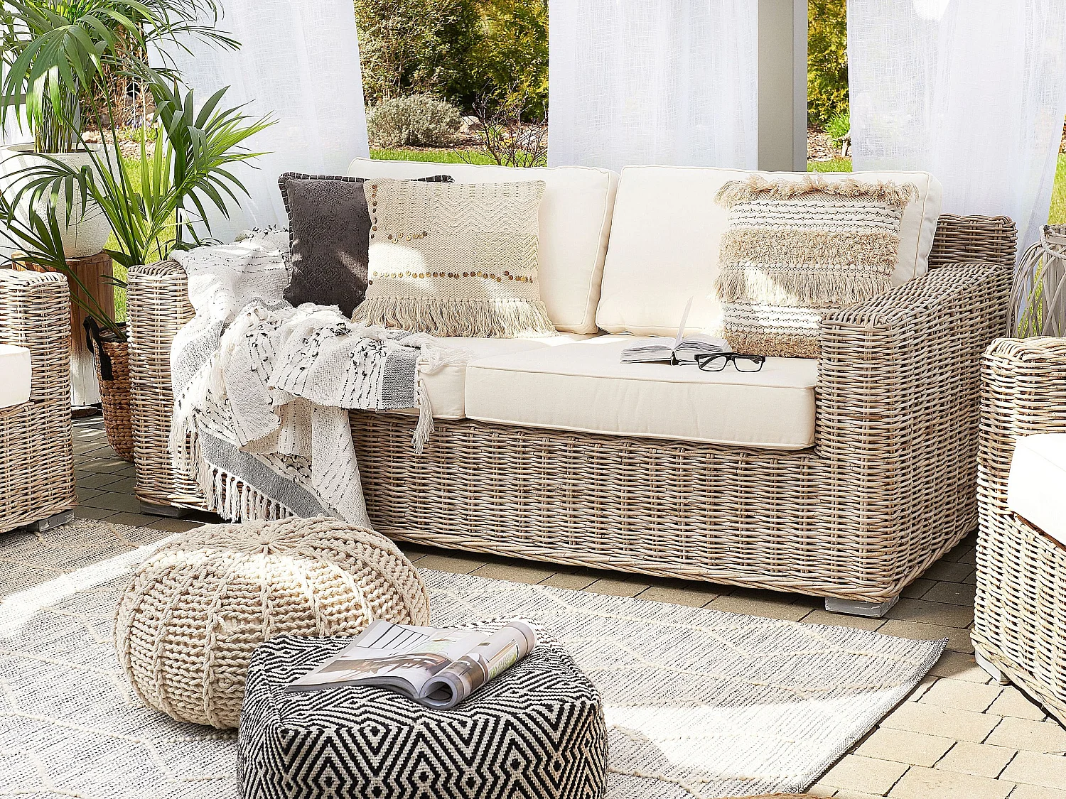 Conjunto de fundas de cojín de exterior ARDEA Blanco