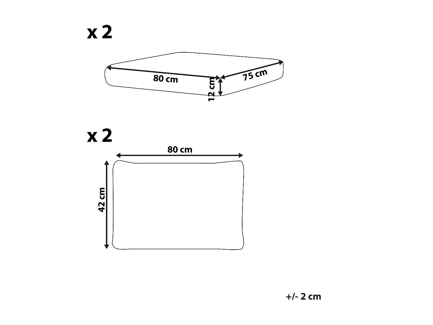 Conjunto de fundas de cojín de exterior ARDEA Blanco