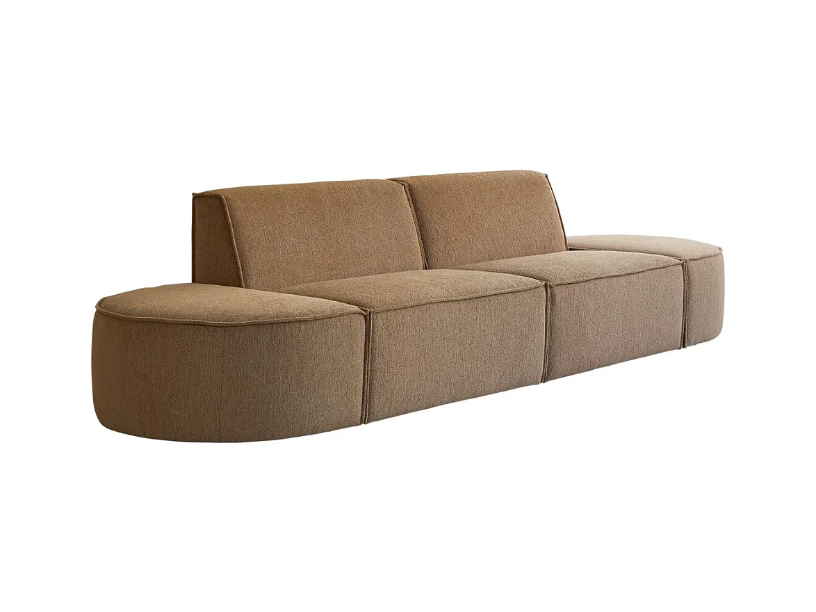 Modulares 2-Sitzer-Sofa Dario aus camelfarbenem Stoff