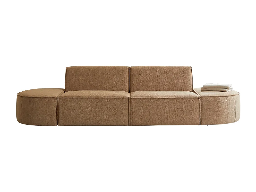 Modulares 2-Sitzer-Sofa Dario aus camelfarbenem Stoff
