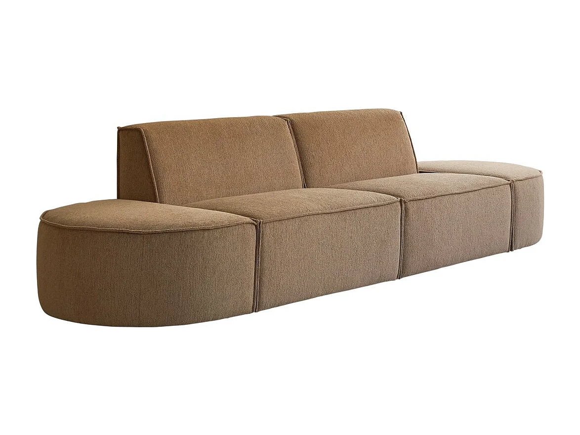 Modulares 2-Sitzer-Sofa Dario aus camelfarbenem Stoff