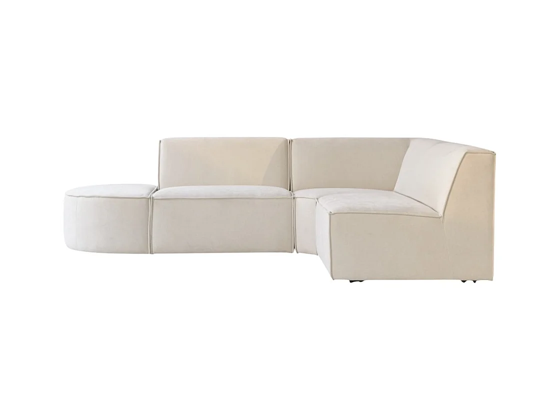 Divano angolare modulabile Dario 4-5 posti in tessuto beige