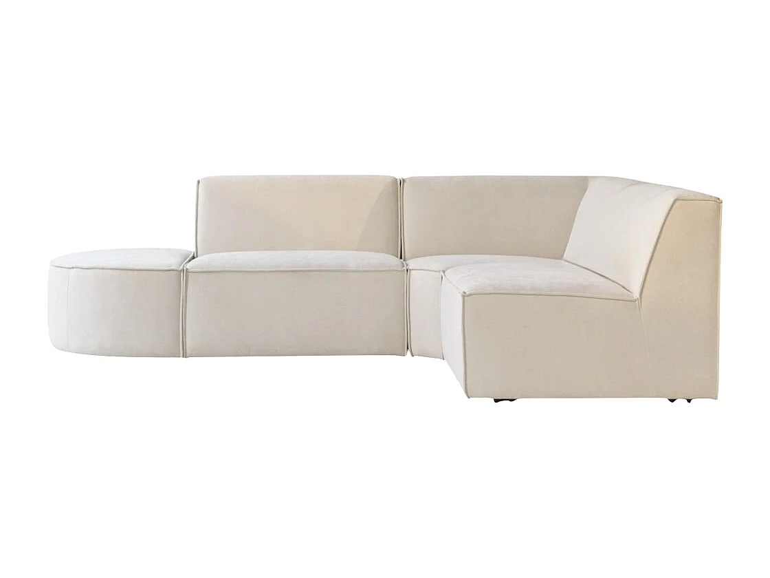 Modul-Ecksofa Dario aus beigefarbenem Stoff, 4–5 Sitzplätze