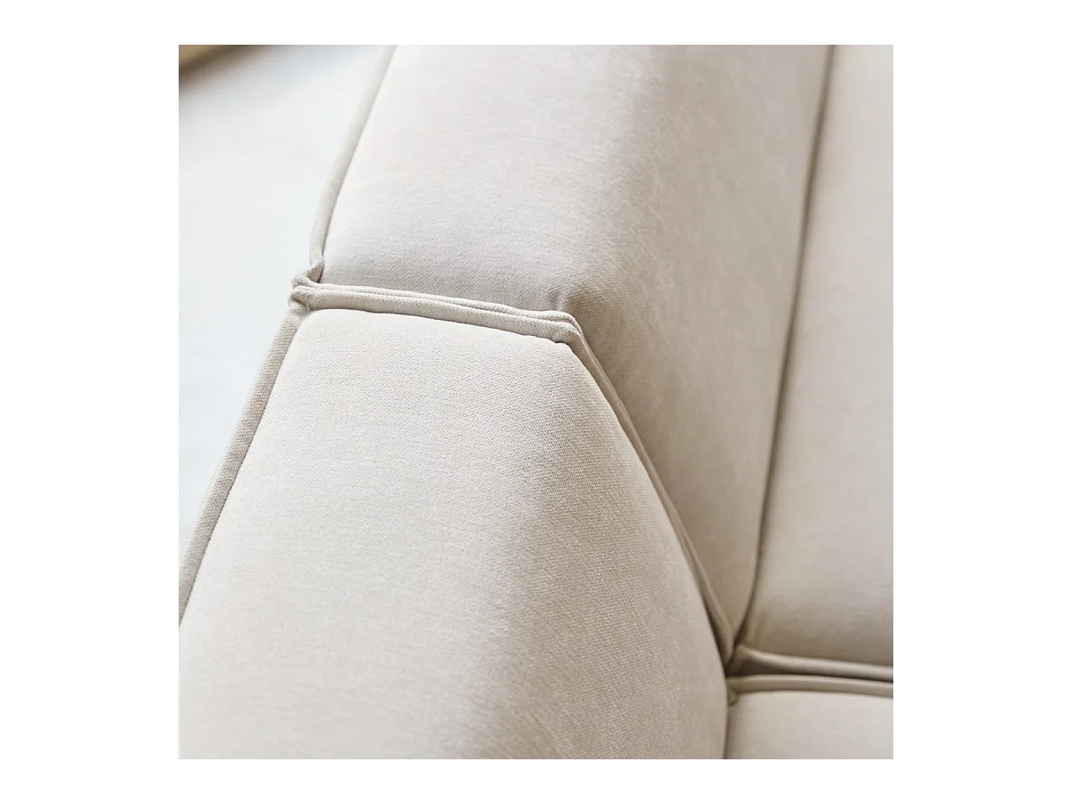Canapé droit modulable Dario en tissu beige 2 places