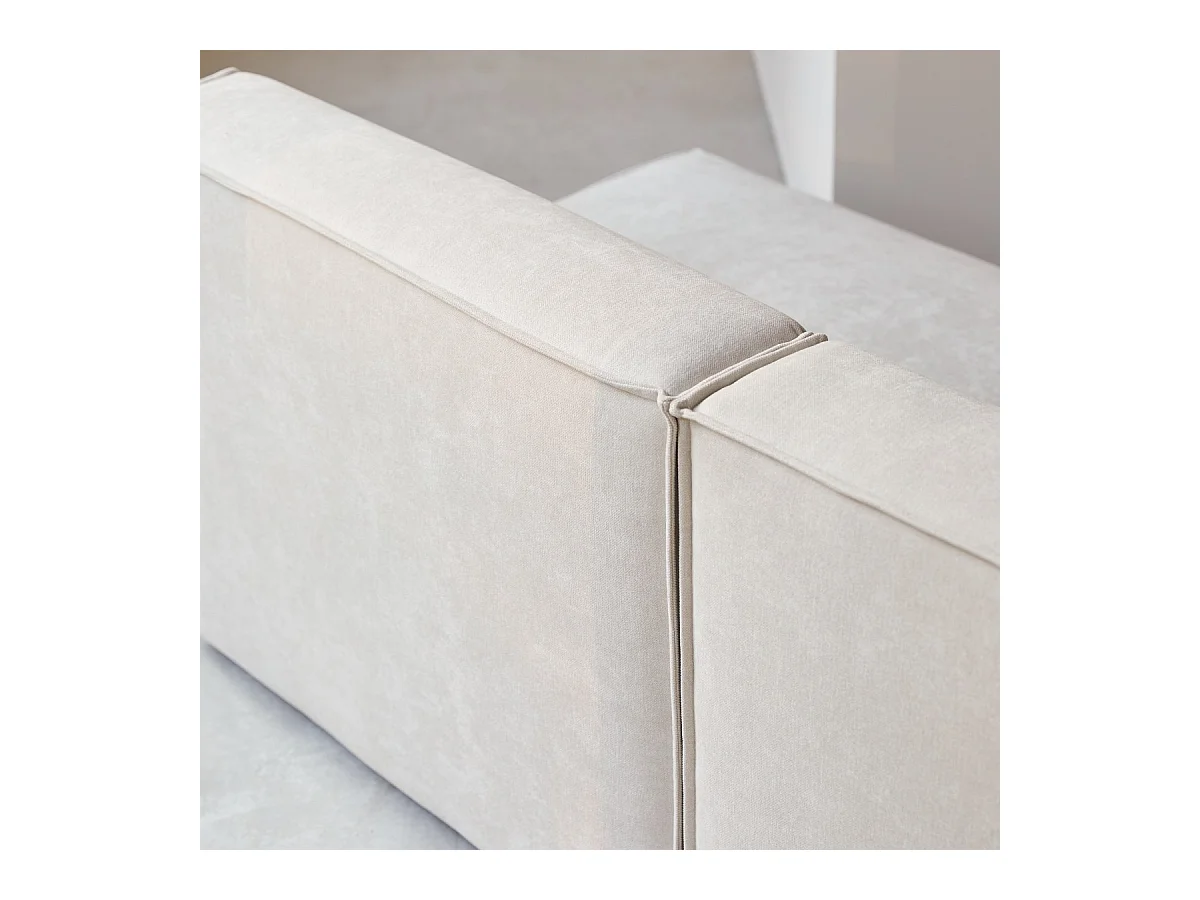 Canapé droit modulable Dario en tissu beige 2 places