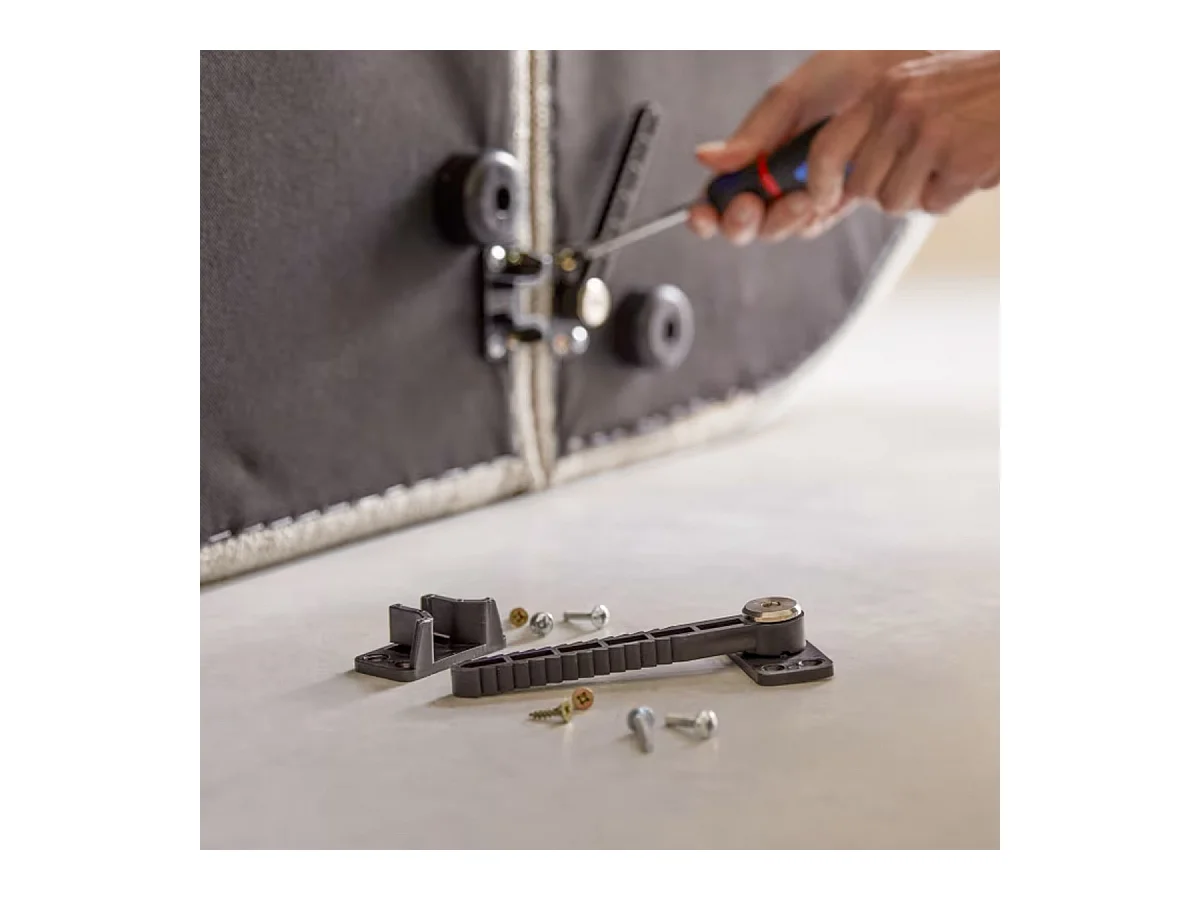 Canapé droit modulable Dario en tissu beige 2 places