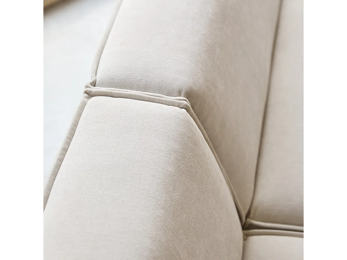 Divano dritto modulabile Dario in tessuto beige, 2 posti