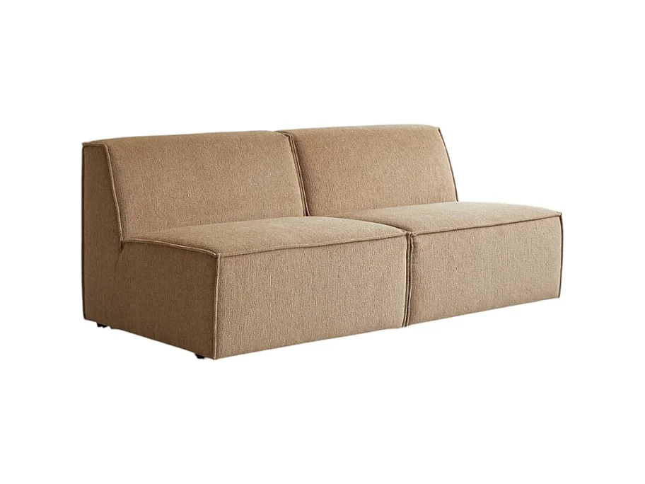 Modulsofa Dario aus camelfarbenem Stoff, 2-Sitzer