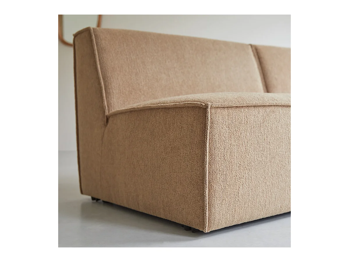 Modulsofa Dario aus camelfarbenem Stoff, 2-Sitzer