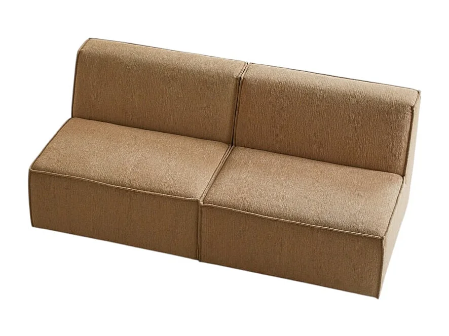 Modulsofa Dario aus camelfarbenem Stoff, 2-Sitzer