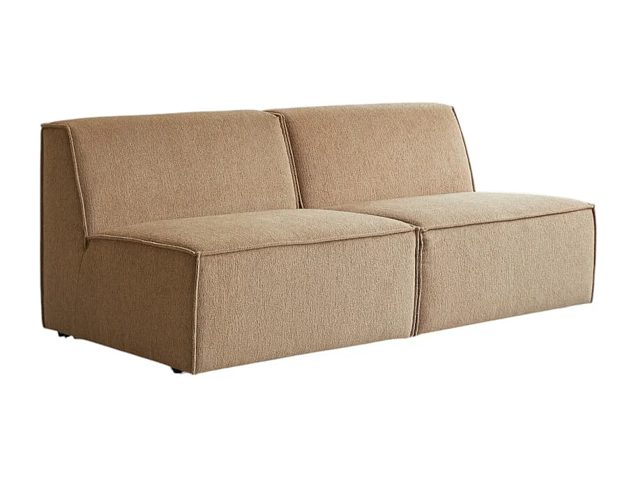 Modulsofa Dario aus camelfarbenem Stoff, 2-Sitzer
