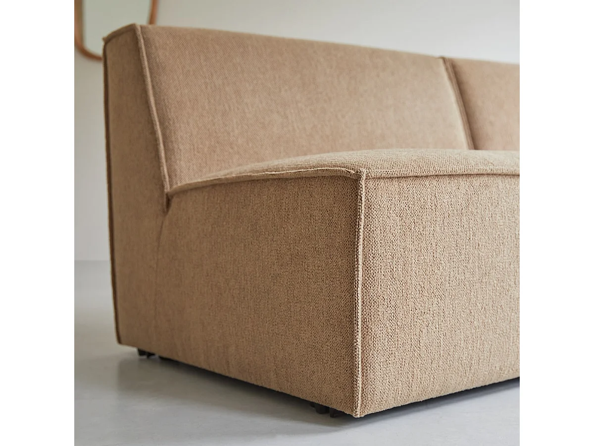 Modulsofa Dario aus camelfarbenem Stoff, 2-Sitzer