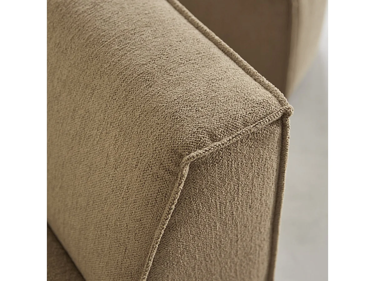 Modulsofa Dario aus camelfarbenem Stoff, 2-Sitzer