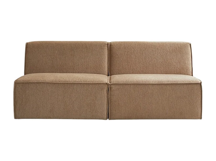 Modulsofa Dario aus camelfarbenem Stoff, 2-Sitzer