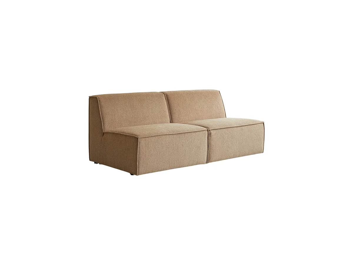 Divano dritto modulabile Dario in tessuto color cammello 2 posti