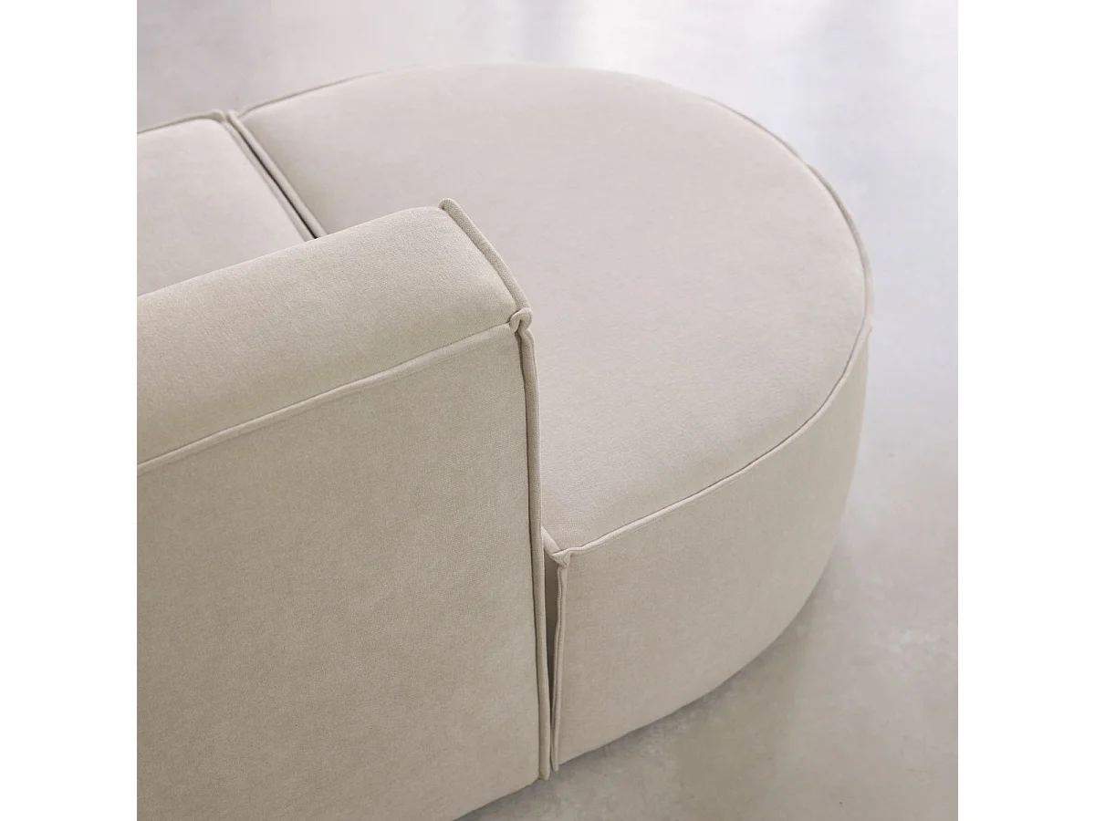 Canapé d'angle modulable Dario 5-6 places en tissu beige