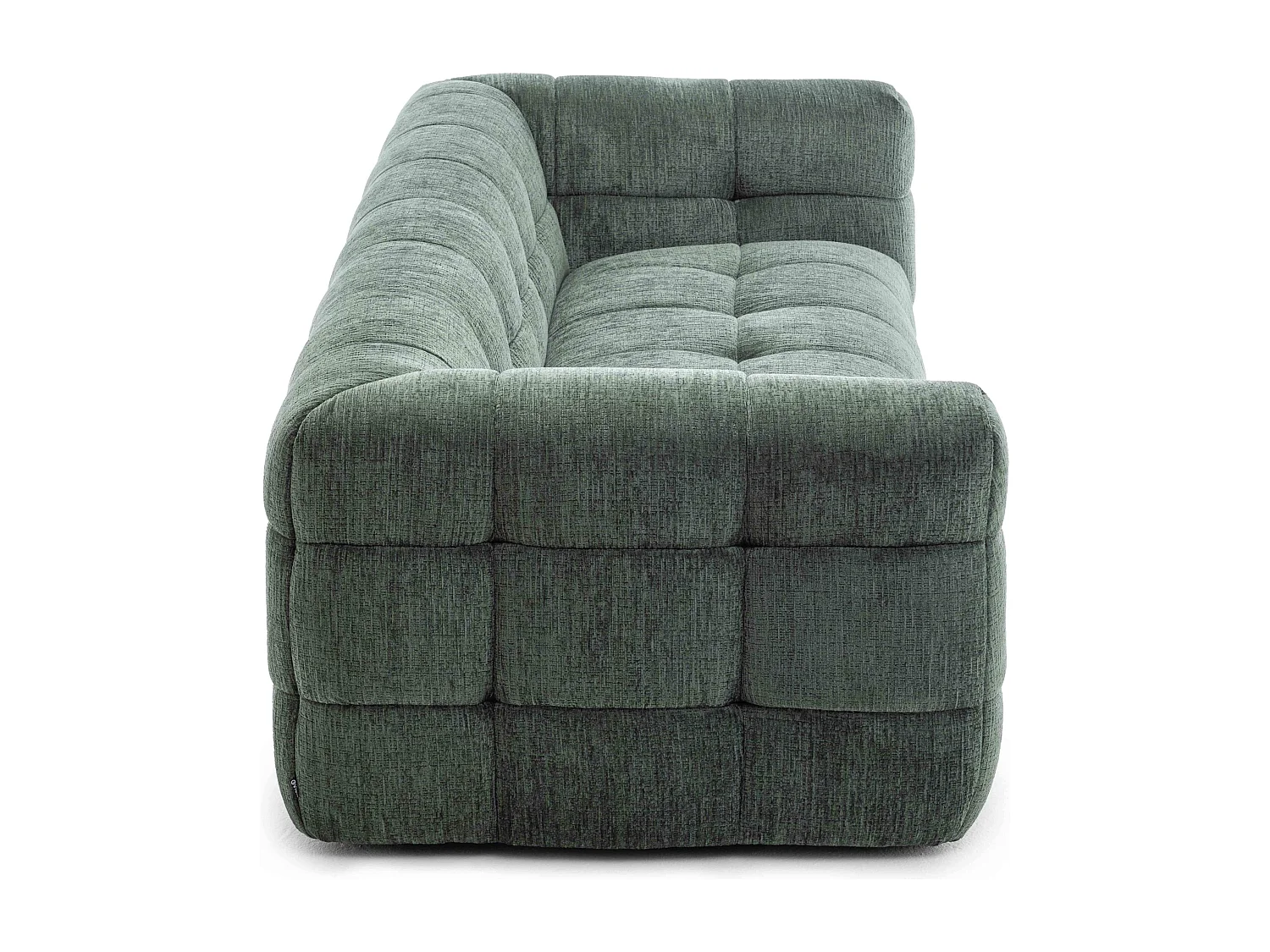 Canapé 3 places en bois et polyester vert L 228 cm