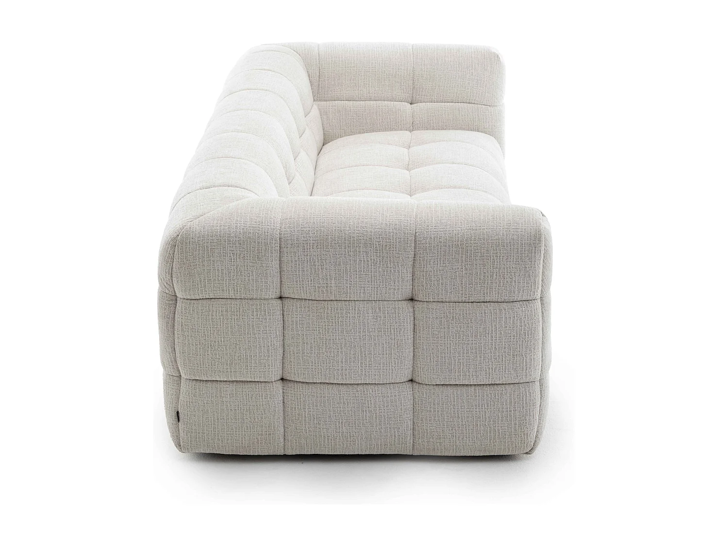 Canapé 3 places en bois et polyester écru L 228 cm