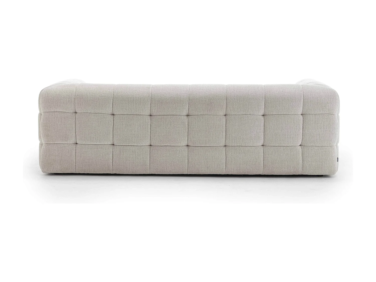 Canapé 3 places en bois et polyester écru L 228 cm