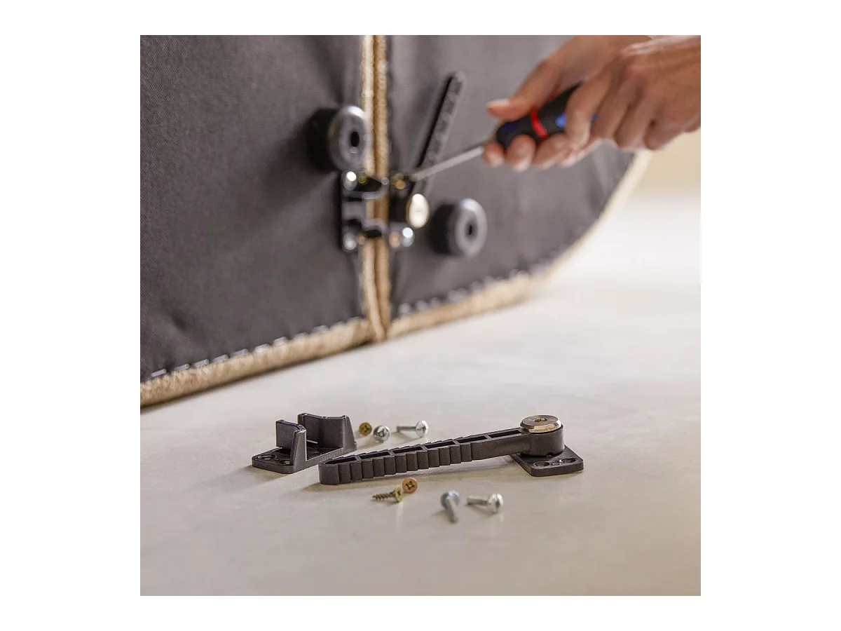 Modul-Ecksofa Dario aus camelfarbenem Stoff, 4–5 Sitzplätze