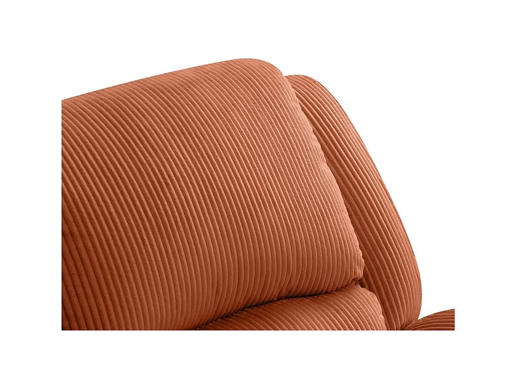 RELAXXO - Canapé de relaxation manuel 2 places LEO en velours côtelé - Terracotta