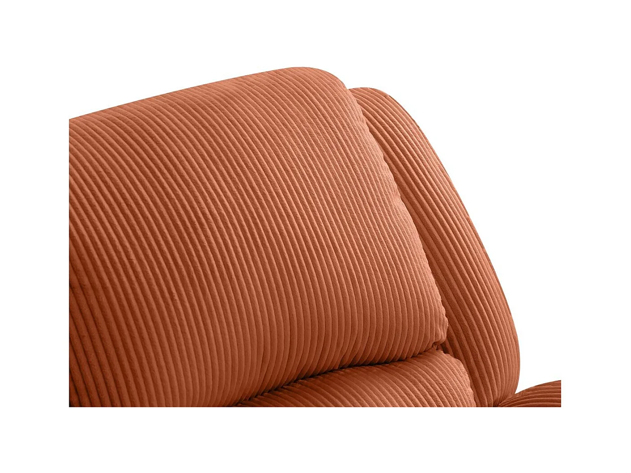RELAXXO - Canapé de relaxation manuel 2 places LEO en velours côtelé - Terracotta